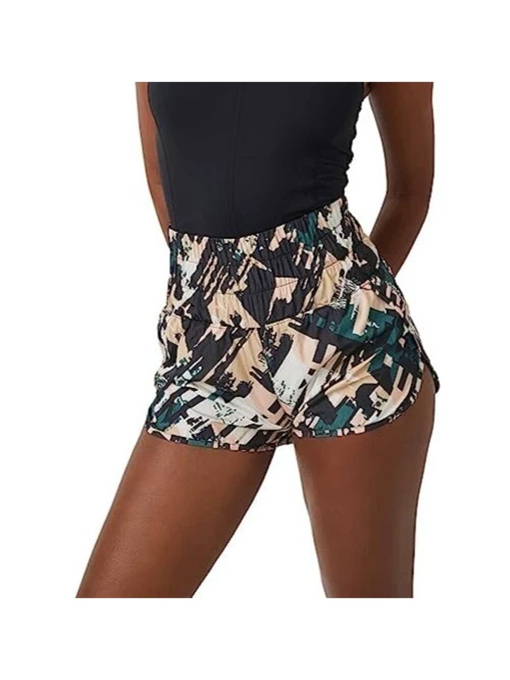 NWT Free People Movement The Way Home Printed Running Shorts Stroke Of Luck M